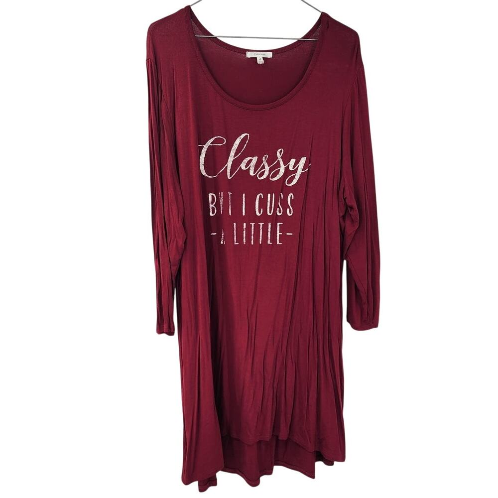 MAURICES "Classy But I Cuss A Little" Graphic Long Sleeve T-Shirt Womens XXL